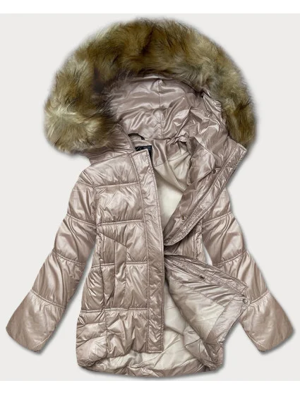 Krátka prechodná prešívaná bunda v ťavej farbe (H-202-1)