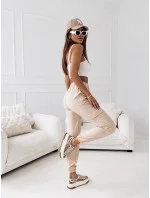 Béžové dámské kalhoty model 19813385 - Moon Béžové dámské kalhoty model 19813385 - Moon