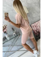 Komplet top+legginsy ciemny pudrowy róż