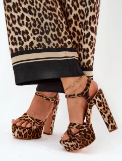 Dámské Sandály Na Podpatku A Platformě Eko Kožené Béžové model 21688879 - Boto