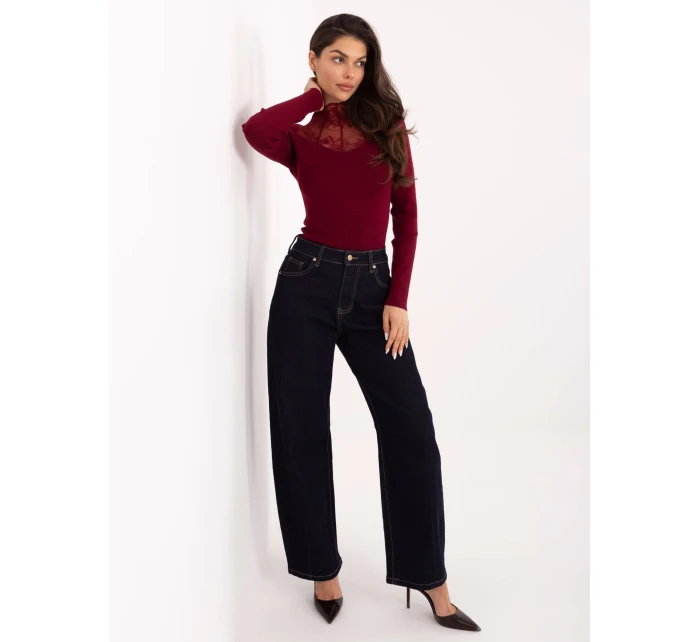 Sweter PM SW model 21771736 bordowy - FPrice Sweter PM SW model 21771736 bordowy - FPrice