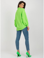 Svetlozelené oversized tričko s volánovými rukávmi