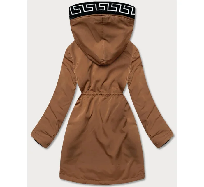 Dámska karamelová bunda s kožušinovou podšívkou (B8116-22) Dámska karamelová bunda s kožušinovou podšívkou (B8116-22)