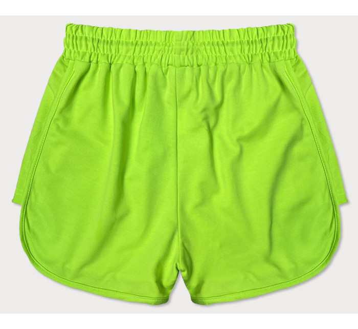 Dámské sportovní šortky v neonově zelené barvě (8K951-153)