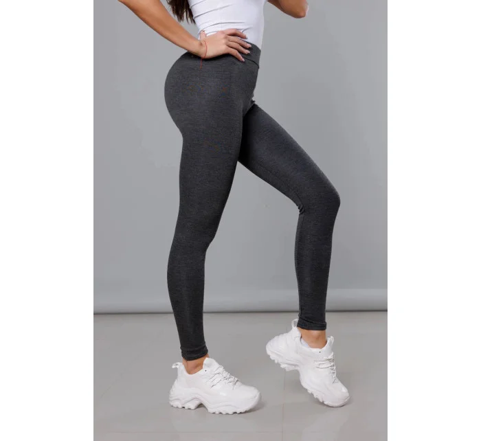 Tmavě šedé hrubší bavlněné legíny model 18406777 - J.STYLE
