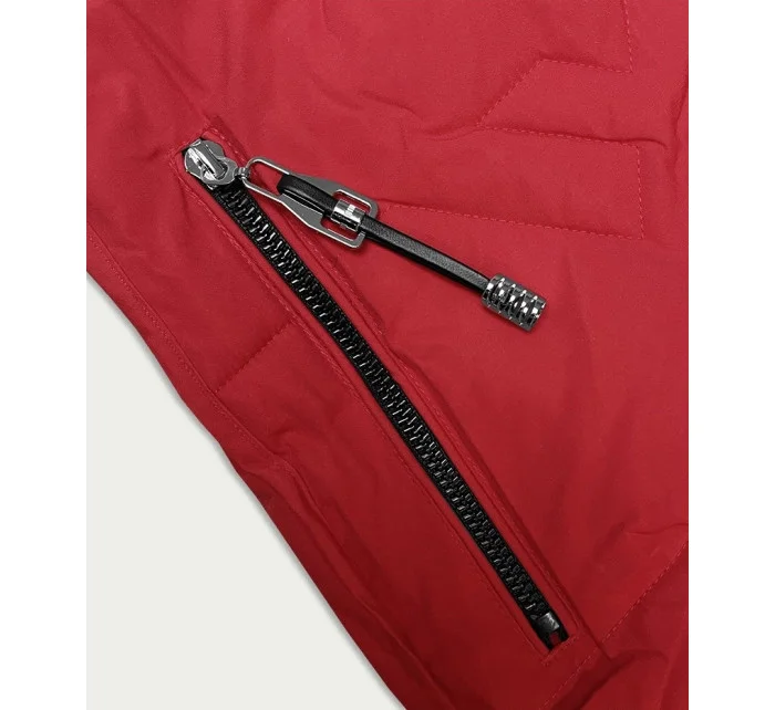 Červená dámská vesta s kapucí model 19425137 - S'WEST Červená dámská vesta s kapucí model 19425137 - S'WEST