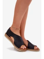 Kožené dámské sandály model 21698416 černé - Artiker