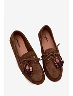 Dámské mokasíny s třásněmi a korálky Hnědé Teresa Dámské mokasíny s třásněmi a korálky Hnědé Teresa