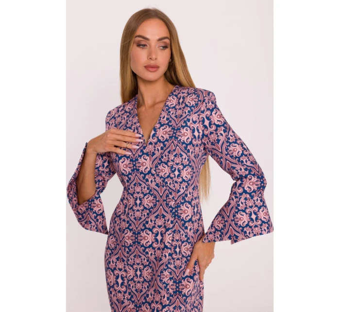 model 21296058 Šaty s potiskem a širokými manžetami model 3 - Moe