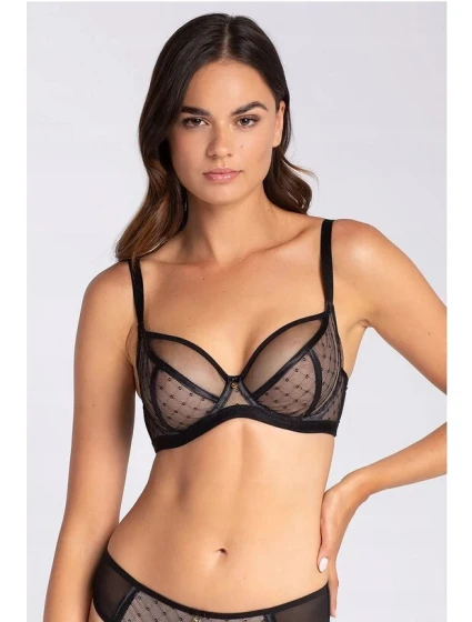 Dámska podprsenka NANCY 01 Black with beige - Gatta