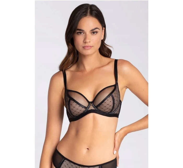 Dámska podprsenka NANCY 01 Black with beige - Gatta