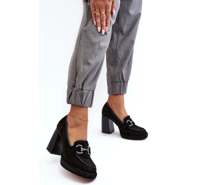 Kožené lodičky 2706 černé - Laura Messi