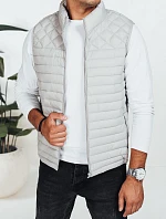 Pánska prešívaná vesta svetlo šedá FashionStreet TX5078
