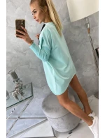 Oversize mikina s asymetrickými boky mint Oversize mikina s asymetrickými boky mint