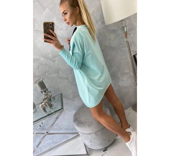 Oversize mikina s asymetrickými boky mint Oversize mikina s asymetrickými boky mint