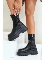 Botki Na Masywnej Platformie Czarne Florinara