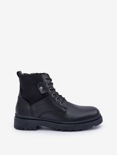 Kožené Zateplené Kotníkové Boty Pánské Big Star model 21675410 Černé - Big Star Shoes