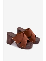 Dámske sandále na podpätku so zlatými prackami Camel Nerelle Dámske sandále na podpätku so zlatými prackami Camel Nerelle