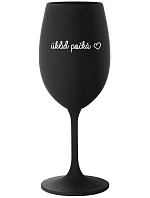 LIEČBA ČAKÁ - čierny pohár na víno 350 ml
