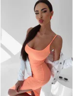 Dámské šaty model 18593239 lososové - Ola Voga Dámské šaty model 18593239 lososové - Ola Voga