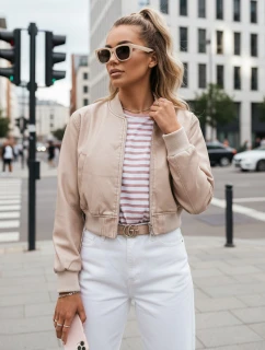 Dámska kožená bomber bunda SANTOL béžová FashionStreet TY4339