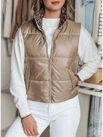 Dámská krátká oboustranná vesta camel Dstreet model 21984380 - FashionStreet Dámská krátká oboustranná vesta camel Dstreet model 21984380 - FashionStreet