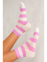 Dámske pruhované čipkované ponožky Milena 0989 37-41