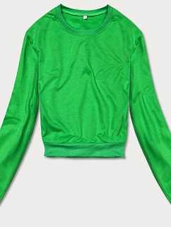 Tenká krátká zelená dámská tepláková mikina model 18378938 - J.STYLE