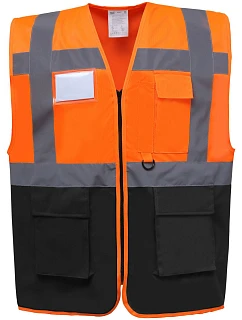 Yoko HVW 801 Hi-Vis multifunkčná vesta 79.W801 hi vis oranžová/čierna