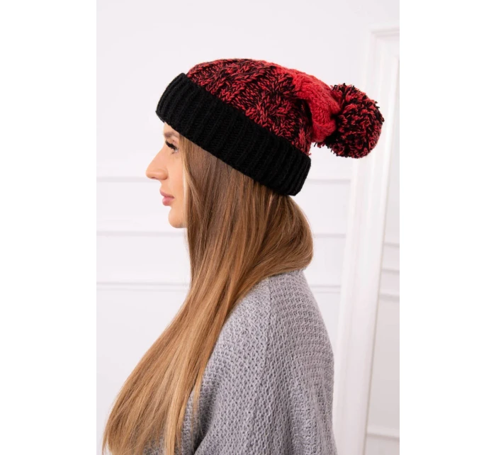 Dámska čiapka s brmbolcom Abigail K326 black+malmine