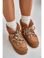 Dámské Sněhule Z Hladké Kůže S Šněrováním  Hnědé model 21674744 - D.Franklin