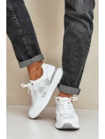 Skórzane Buty Sportowe Sneakersy Damskie S.Barski LR51-551 Białe