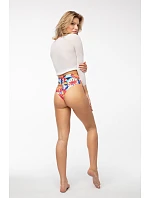 Dámske kvetinové jednoduché brazílske maxi nohavičky Farebné kvety - Julimex