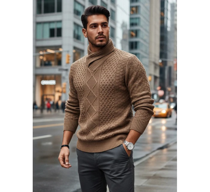 Pánský velbloudí svetr Dstreet model 21982485 - FashionStreet Pánský velbloudí svetr Dstreet model 21982485 - FashionStreet