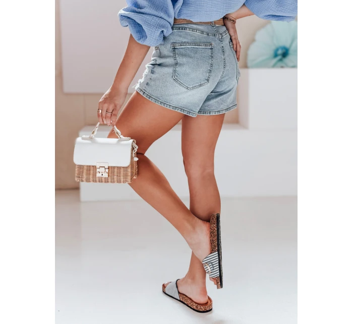 Dámské džínové šortky s páskem ON modré Dstreet model 21987629 - FashionStreet