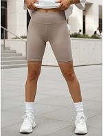 Dámske športové cyklistické šortky v béžovo-sivej farbe FashionStreet SY0568 Dámske športové cyklistické šortky v béžovo-sivej farbe FashionStreet SY0568