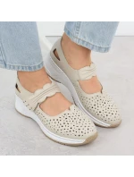 Skórzane na beżowe model 22033926 - Rieker Skórzane na beżowe model 22033926 - Rieker