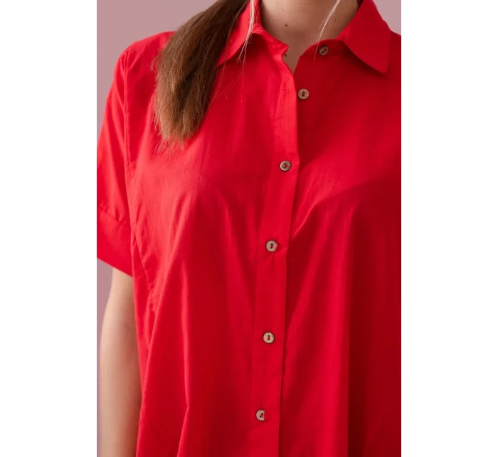 Bavlnené tričko s krátkym rukávom červené Bavlnené tričko s krátkym rukávom červené