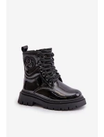 Lakované boty dívčí zateplené kožešinou na zip černé model 21672490 - Boto Lakované boty dívčí zateplené kožešinou na zip černé model 21672490 - Boto