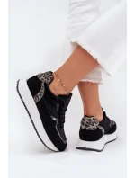 Zamszowe Sneakersy Damskie Big Star OO274A312 HI-POLY SYSTEM Czarne Panterka Zamszowe Sneakersy Damskie Big Star OO274A312 HI-POLY SYSTEM Czarne Panterka