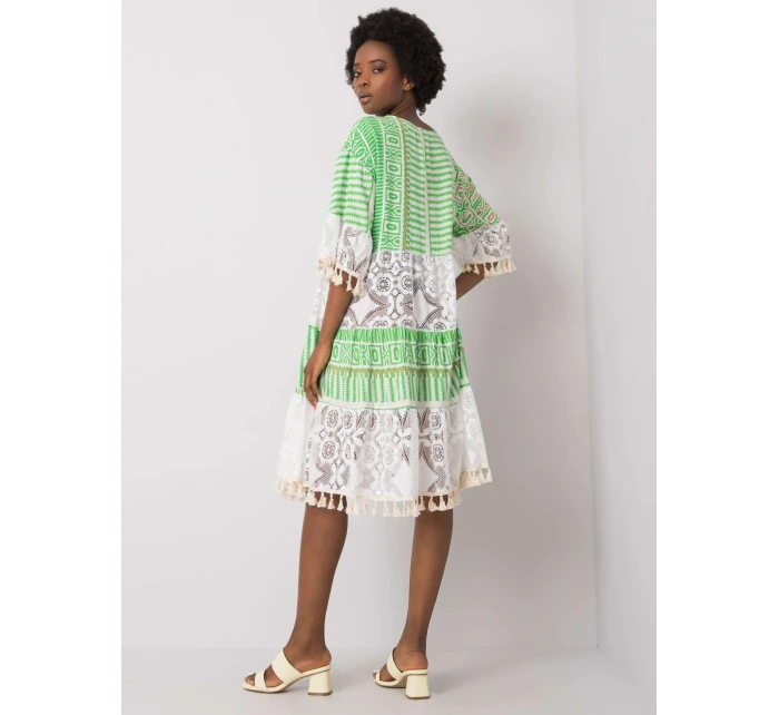 Šaty DHJ SK 13567.41P biela zelená Šaty DHJ SK 13567.41P biela zelená