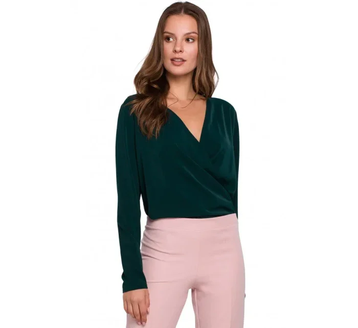 model 18002507 Zavinovací halenka zelená - Makover model 18002507 Zavinovací halenka zelená - Makover