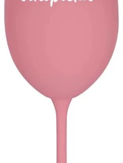 VÍNOPIČKA - ružový pohár na víno 350 ml (biely text)