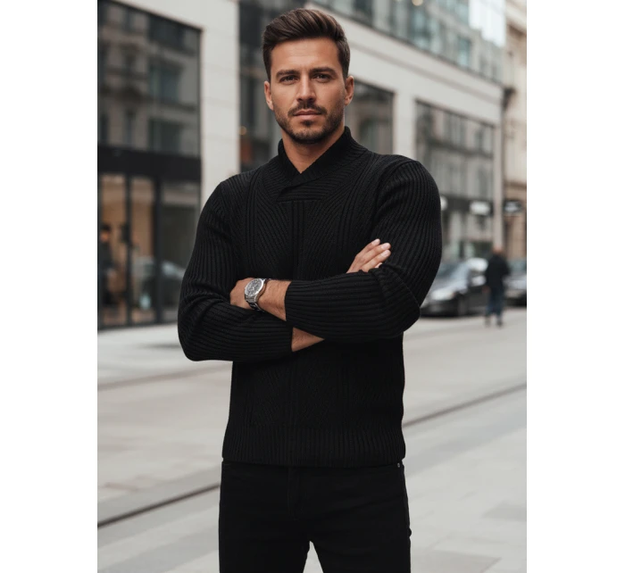 Pánsky čierny sveter FashionStreet WX2256z
