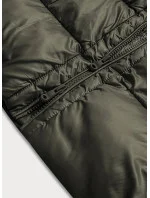 Dlhšia dámska prešívaná zimná bunda khaki (j19-017)