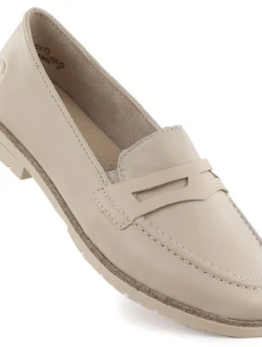 Dámské kožené mokasíny beige model 21910667 - Rieker