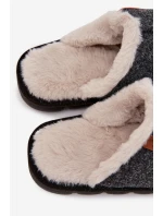 Pánské pantofle s teplým kožíškem Černé Darielle