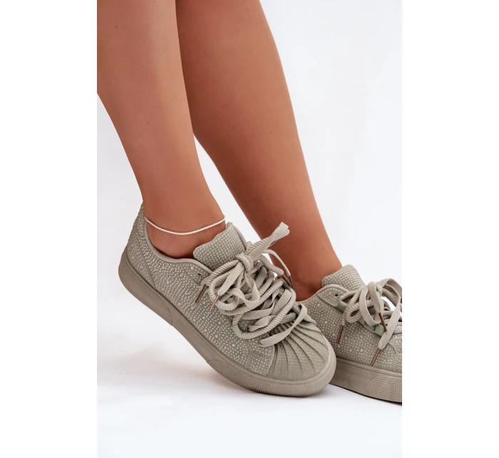 Ozdobené dámské tenisky zelené Calissea