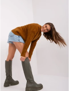 Sweter AT SW  jasny brązowy model 18884723 - FPrice