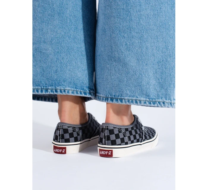 Pohodlné šedo-stříbrné tenisky dámské bez podpatku Pohodlné šedo-stříbrné tenisky dámské bez podpatku